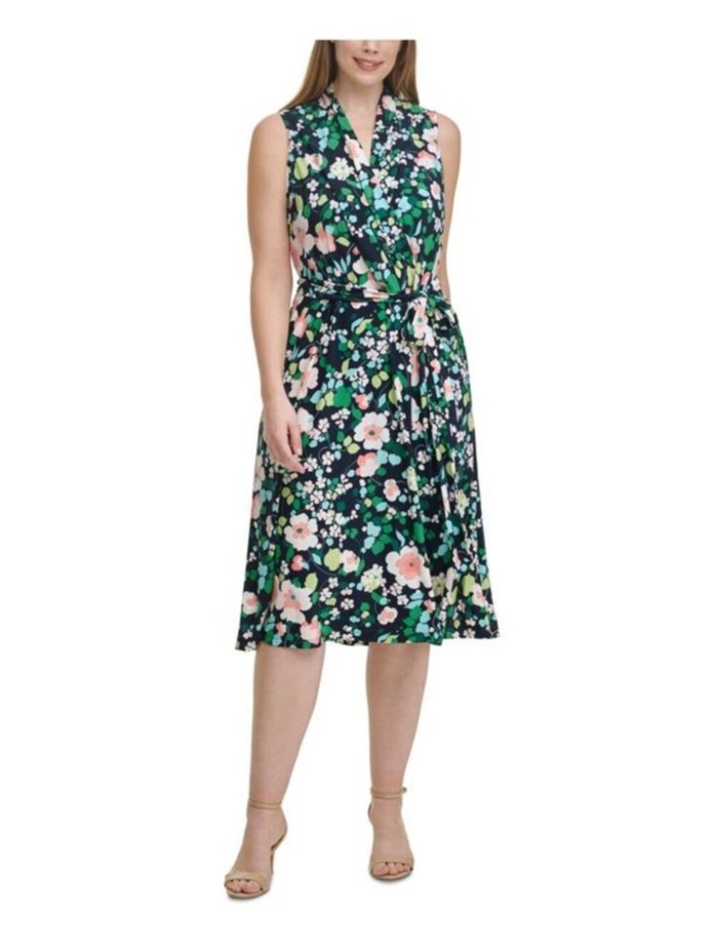 Tommy Hilfiger Floral Faux Wrap Fit & Flare Dress Size 18 ⭐